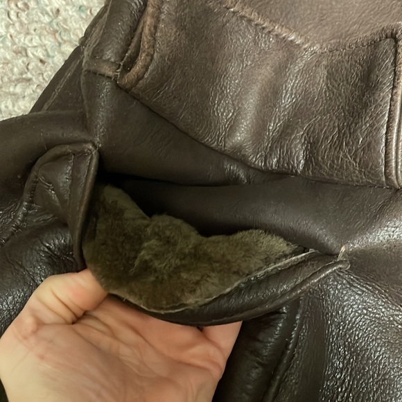 100% lamb sherling lined leather longer jacket- brand new!!! - Picture 3 of 11